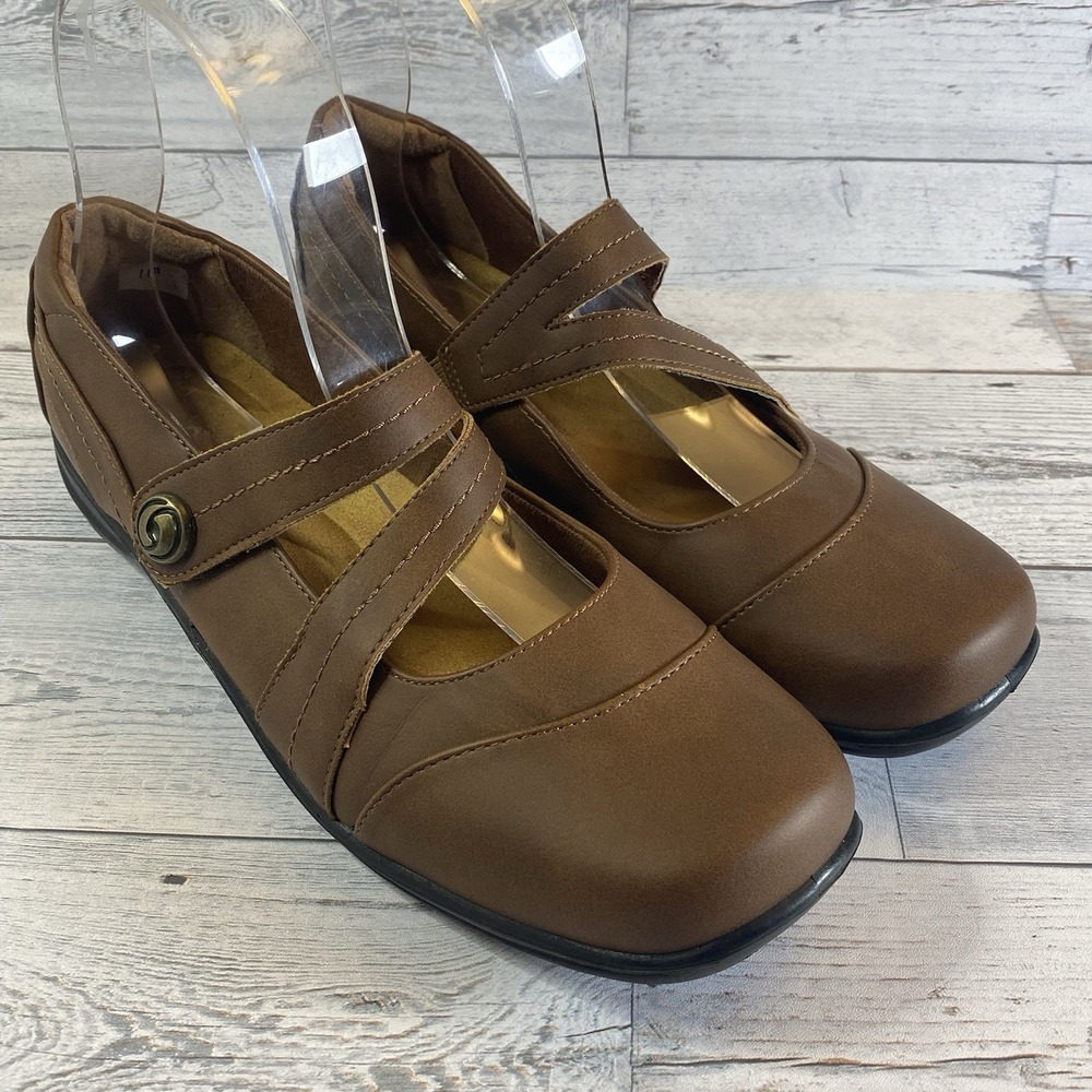 Easy Street Mary Jane Shoes Womens 11 M Brown‎ Leather Comfort Wave Orthopedic